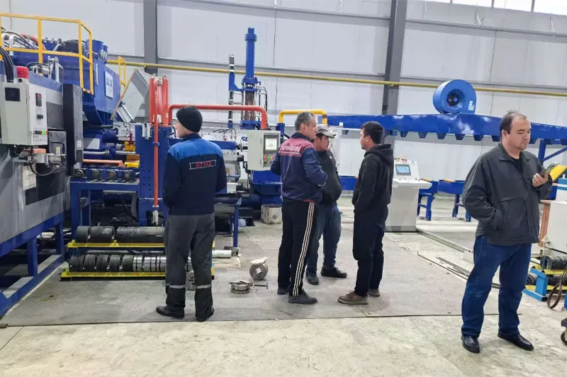 Help Uzbekistan customer install and debug extrusion press on site